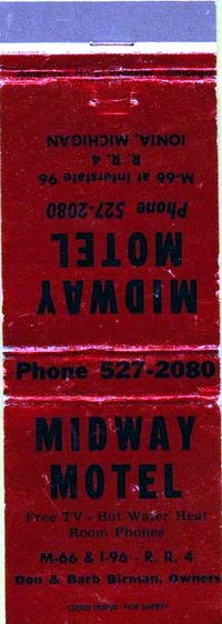 Midway Motel (Mid-Way Motel) - Matchbook